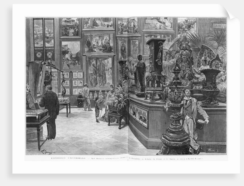The foreign retrospective galleries of the Trocadero, India, China, Japan, at the Universal Exhibition of 1878, Paris by Felix (after) Regamey
