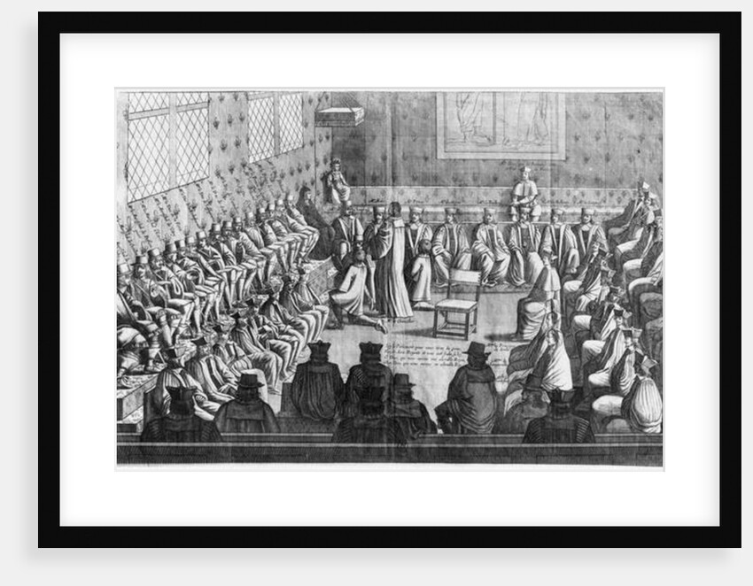 Session of Parliament presided by Regent Anne of Austria and Louis XIV by French School