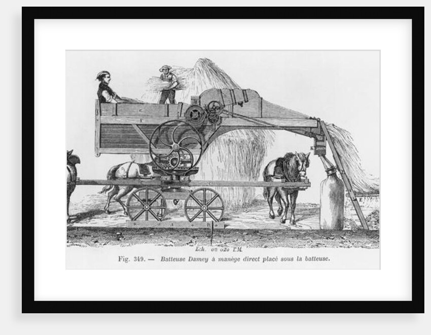 Damey threshing machine with a rotary system by French School
