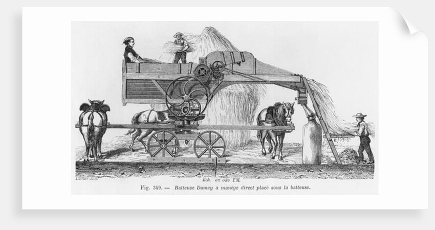 Damey threshing machine with a rotary system by French School