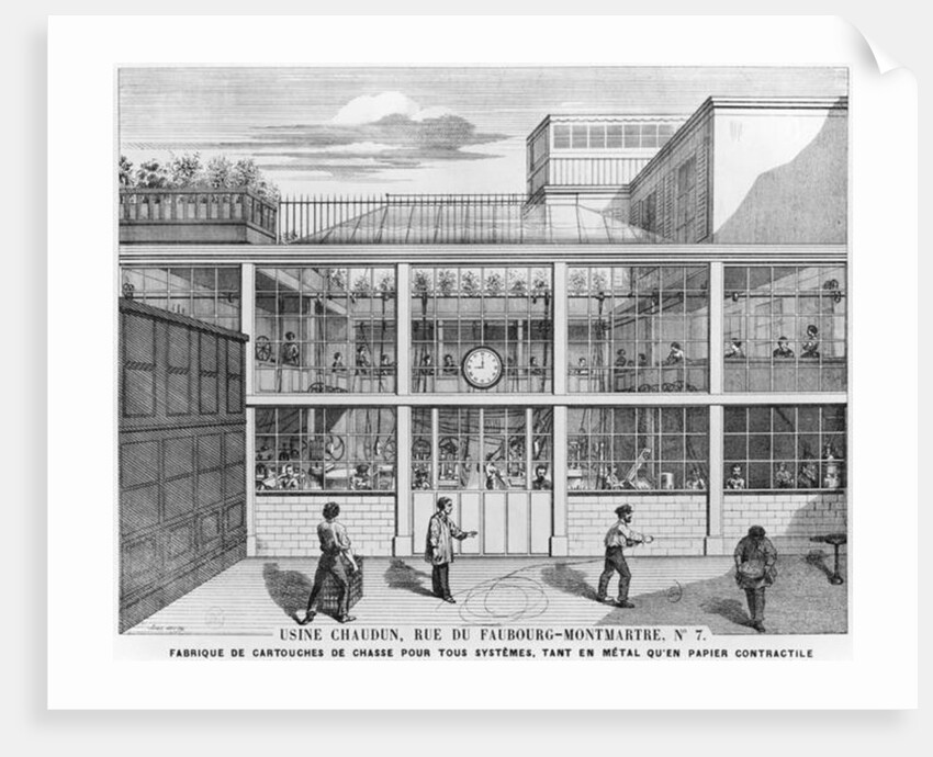 Factory for shotgun cartridges, Usine Chaudun, rue du Faubourg Montmartre 7, Paris by French School