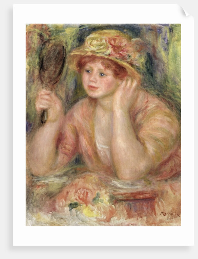 Woman with a Mirror, c.1915 by Pierre Auguste Renoir