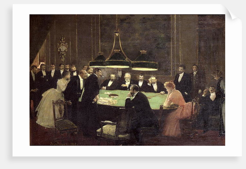 The game room at the casino, 1889 by Jean Beraud