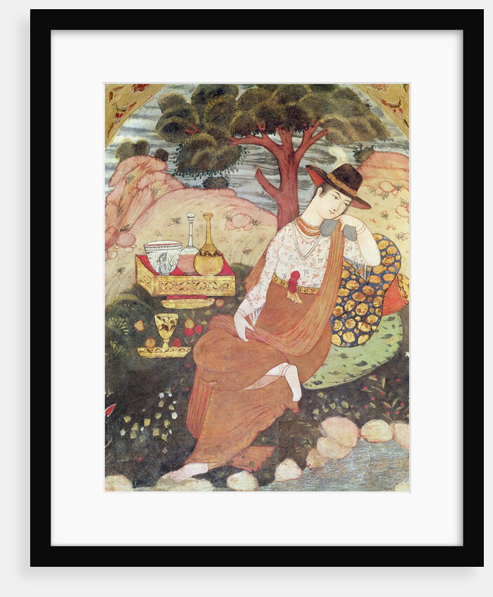 Princess sitting in a garden, Safavid Dynasty by Persian School