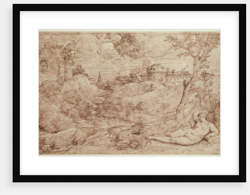 Landscape with a Dragon and a Nude Woman Sleeping by Titian (c.1488-1576)