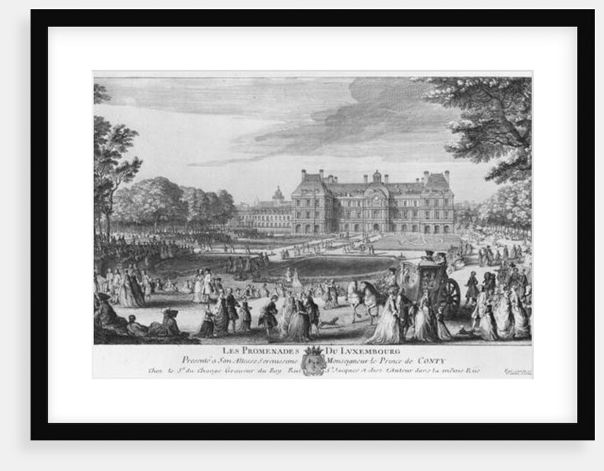 Walking in the Luxembourg gardens, 1729 by Jacques Rigaud