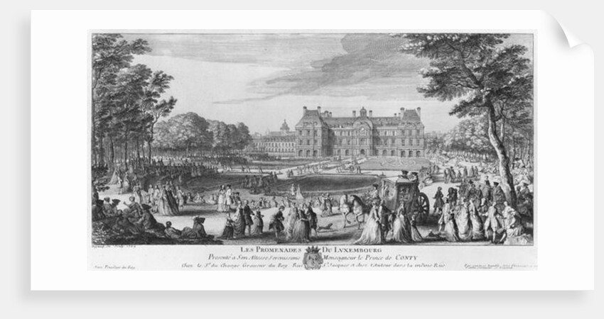 Walking in the Luxembourg gardens, 1729 by Jacques Rigaud