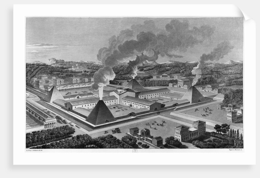 Perspective view of a canon forge by Claude Nicolas Ledoux