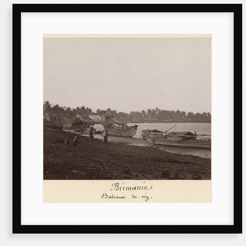 Boats carrying rice on the River Thanlwin, Mupun district, Moulmein, Burma, late 19th century by Philip Adolphe Klier