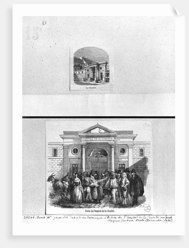 Hopital de la Charite, the entrance gate on rue Jacob, Paris by French School