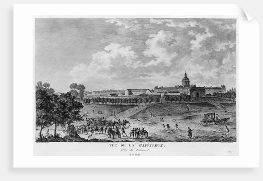 View of Hopital La Salpetriere, transport of prostitutes, Paris by French School