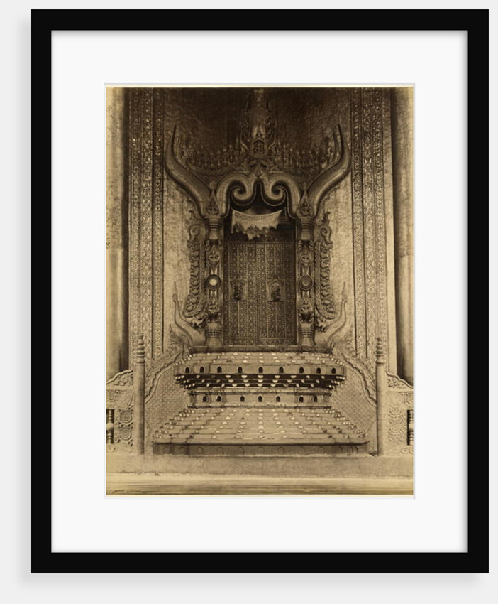 The The-ha-thana or the Lions' throne in the Myei-nan or Main Audience Hall in the palace of Mandalay, Burma, late 19th century by Felice Beato