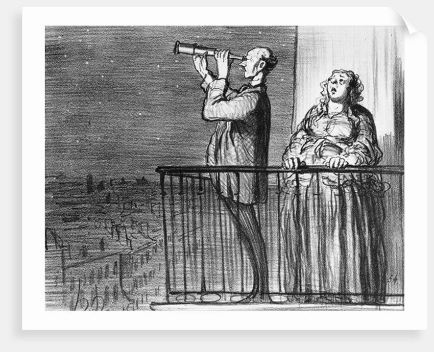 eries 'Actualites', the comet, Parisiens incredule by Honore Daumier