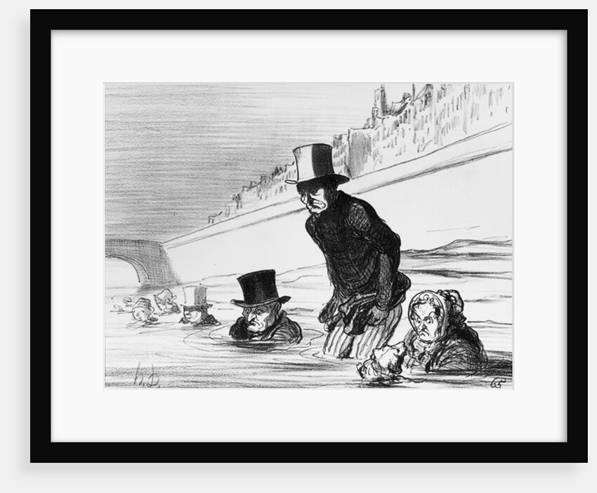 Series 'Actualites', Parisians already taking their precautions to avoid being roasted by the comet by Honore Daumier