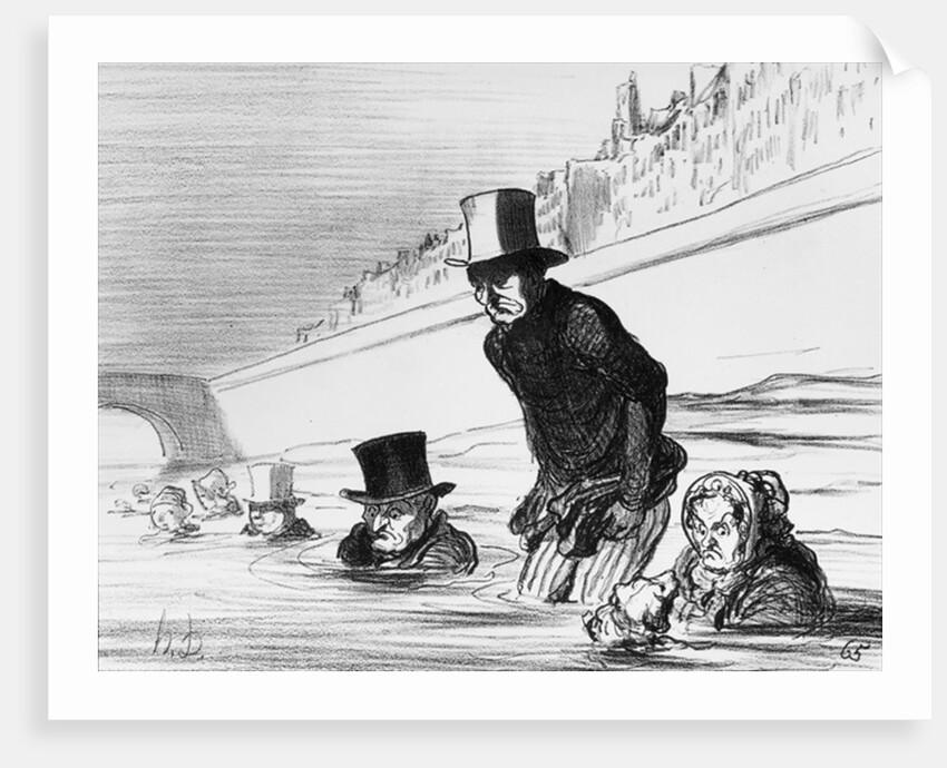 Series 'Actualites', Parisians already taking their precautions to avoid being roasted by the comet by Honore Daumier