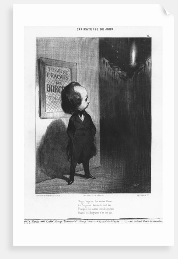 Series 'Caricatures du jour', caricature of Victor Hugo and his play 'Les Burgraves', plate 98 by Honore Daumier