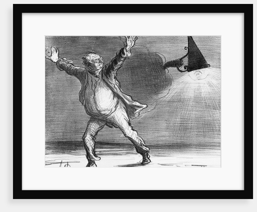 Series 'Actualites', the comet, Monsieur Babinet decides to personally shut down the sun in order to fulfil his predictions by Honore Daumier