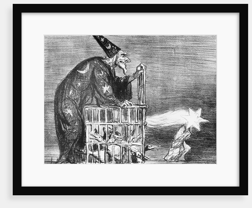 eries 'La Comete de 1857', The German astronomer releasing a famous duc by Honore Daumier