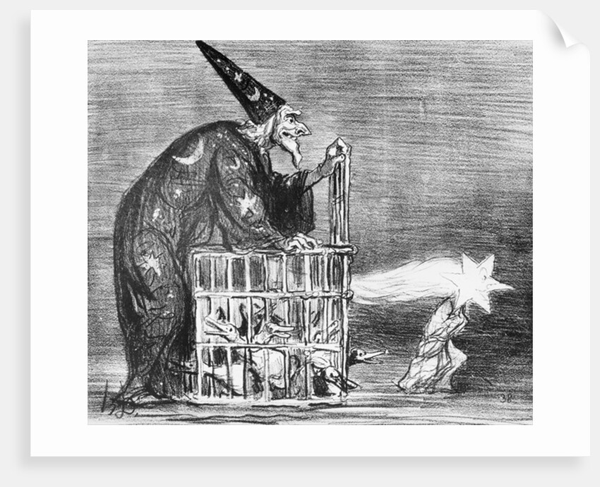 eries 'La Comete de 1857', The German astronomer releasing a famous duc by Honore Daumier