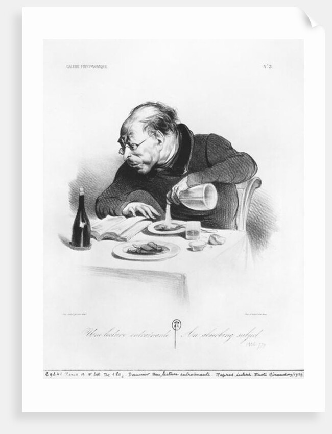 Series 'Galerie physionomique', Une lecture entrainante, An absorbing subject by Honore Daumier