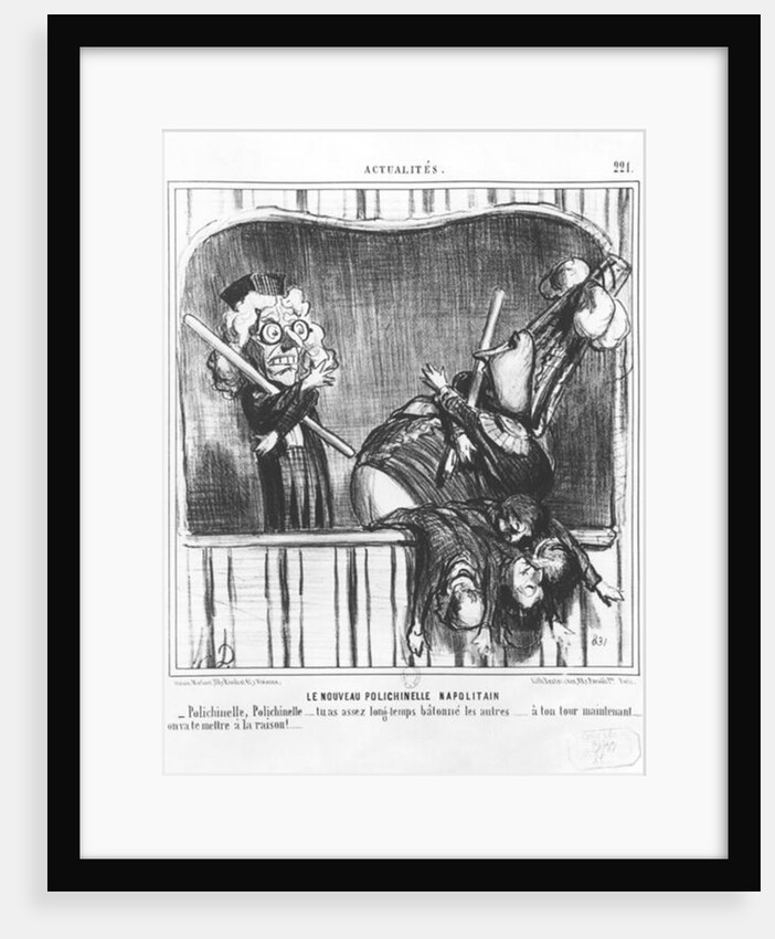 Series 'Actualites', The new Neapolitan Buffoon, plate 221 by Honore Daumier