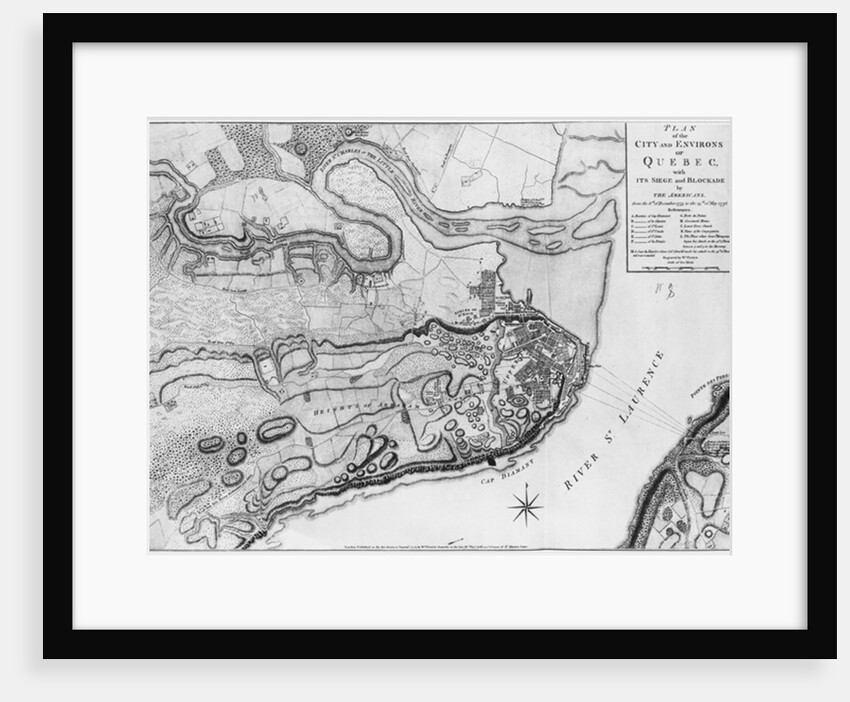 Ms A 224 f.8 Map of the city and environs of Quebec with its siege and blockade by the Americans by English School