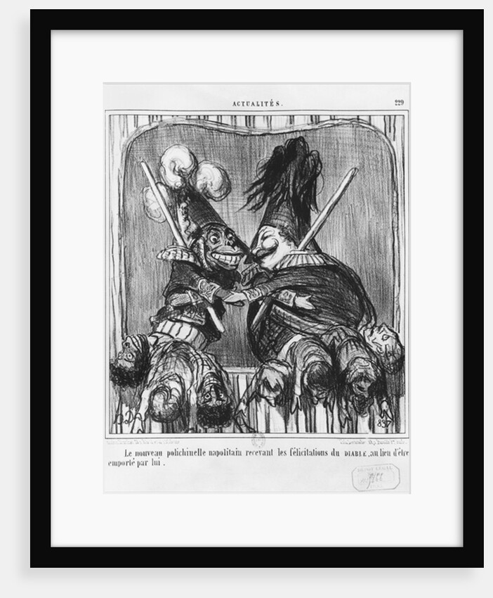 Series 'Actualites', The new Neapolitan Buffoon, plate 229 by Honore Daumier