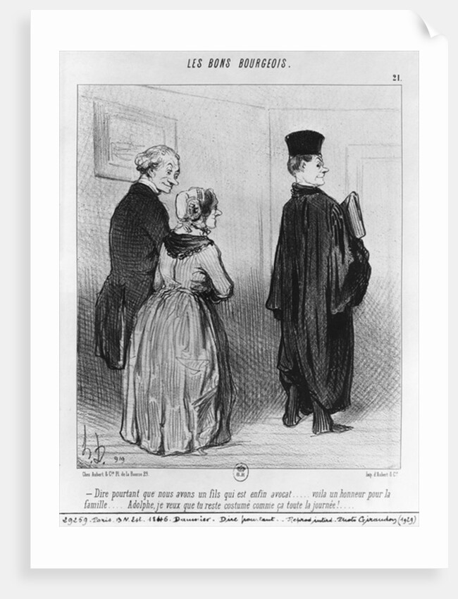 Series 'Les Bons Bourgeois', Isn't it marvellous to have a son who is a lawyer by Honore Daumier