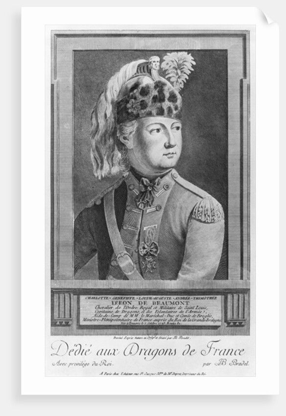 The Chevalier d'Eon as a Dragoon, 1779 by P. Jean Baptiste Bradel