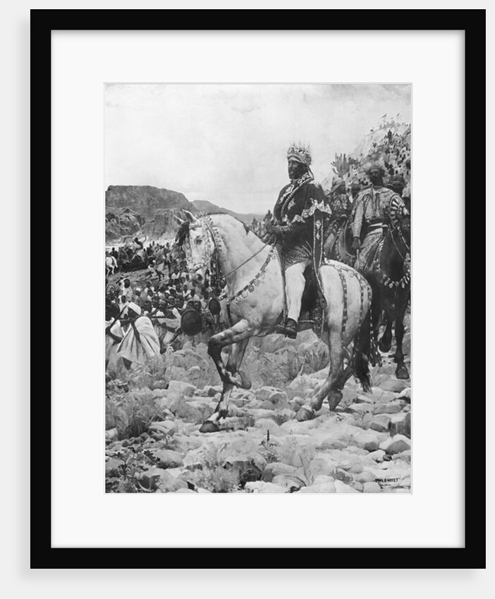 Negus of Ethiopia, Menelik II at the battle of Adowa, 1897 by Paul Buffet