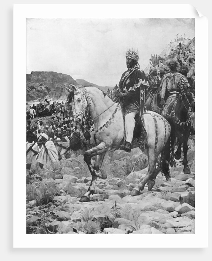 Negus of Ethiopia, Menelik II at the battle of Adowa, 1897 by Paul Buffet