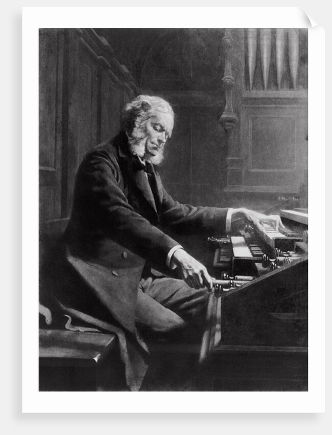 Cesar Franck at the console of the organ at St. Clotilde Basilica, Paris, 1885 by Jeanne Rongier