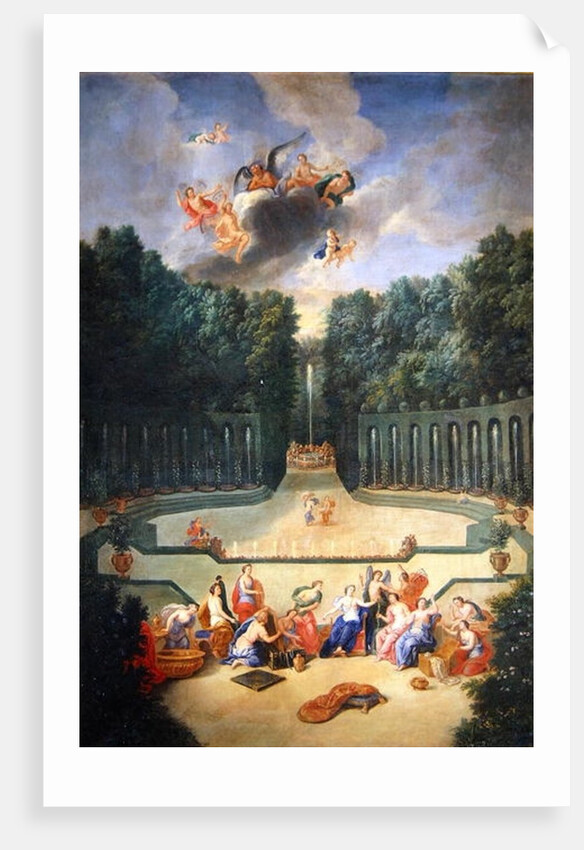 The Groves of Versailles. View of the Amphitheatre and the Water theatre with Venus surrounded by the hours in the presence of Uranus by Jean the Younger Cotelle