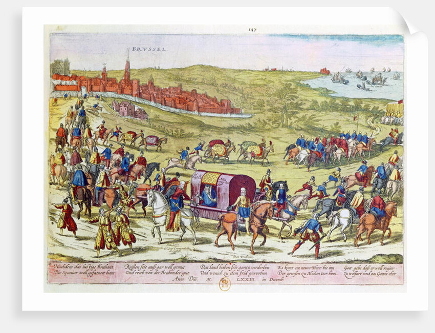 The Duke of Alba, recalled to Spain, leaving Brussels, 1573 by Franz Hogenbergh
