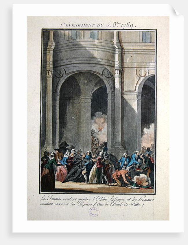 Events of the 5th of October 1789: The Women want to hang the Priest Lefevre by Jean-Francois Janinet