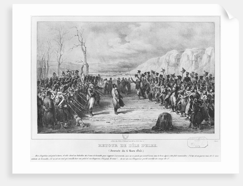 Napoleon I returning from Elba on 6th March 1815, 1833 by Joseph-Louis Hippolyte Bellange (after)