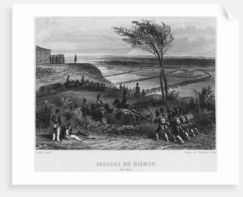 Crossing the River Niemen in June 1812, engraved by Beyer and Doherty by Denis-Auguste-Marie Raffet
