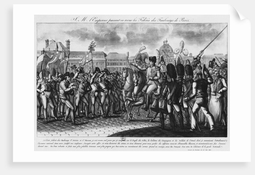 Napoleon I reviewing the Federes of the Parisian suburbs at the Tuileries by French School