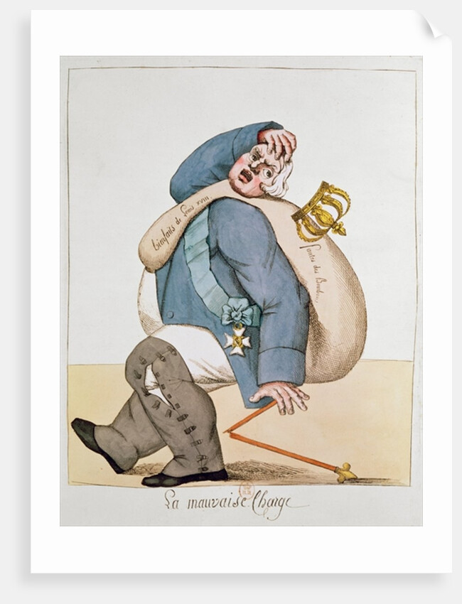 Caricature of Louis XVIII 1815 by French School