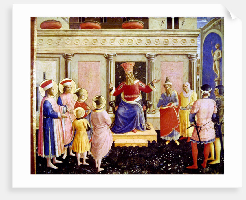 Saints Cosmas and Damian and their brothers before the proconsul Lysias by Fra Angelico