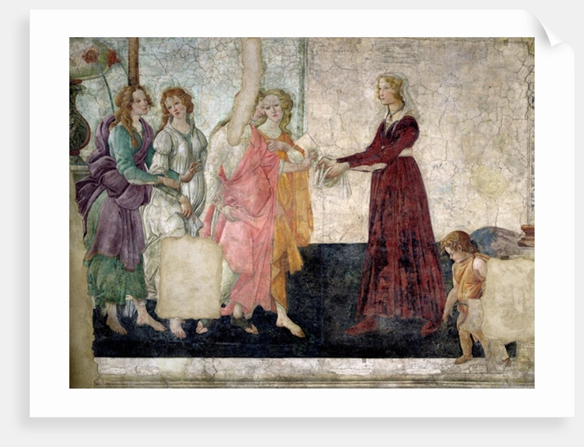 Venus and the Graces offering gifts to a young girl, 1486 by Sandro Botticelli