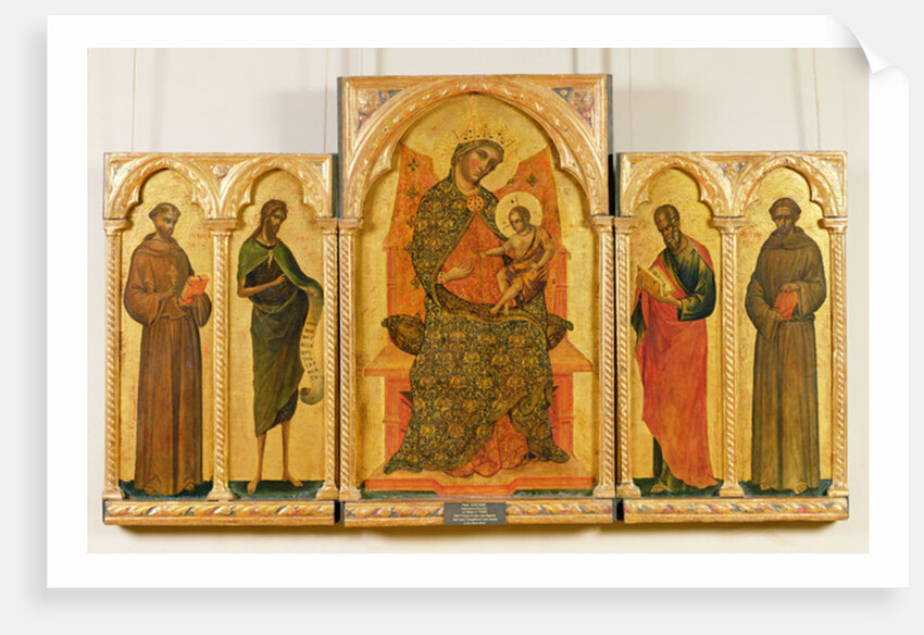 Virgin and Child with St. Francis, John the Baptist, St. John the Evangelist, St. Anthony of Padua, 1354 by Paolo Veneziano