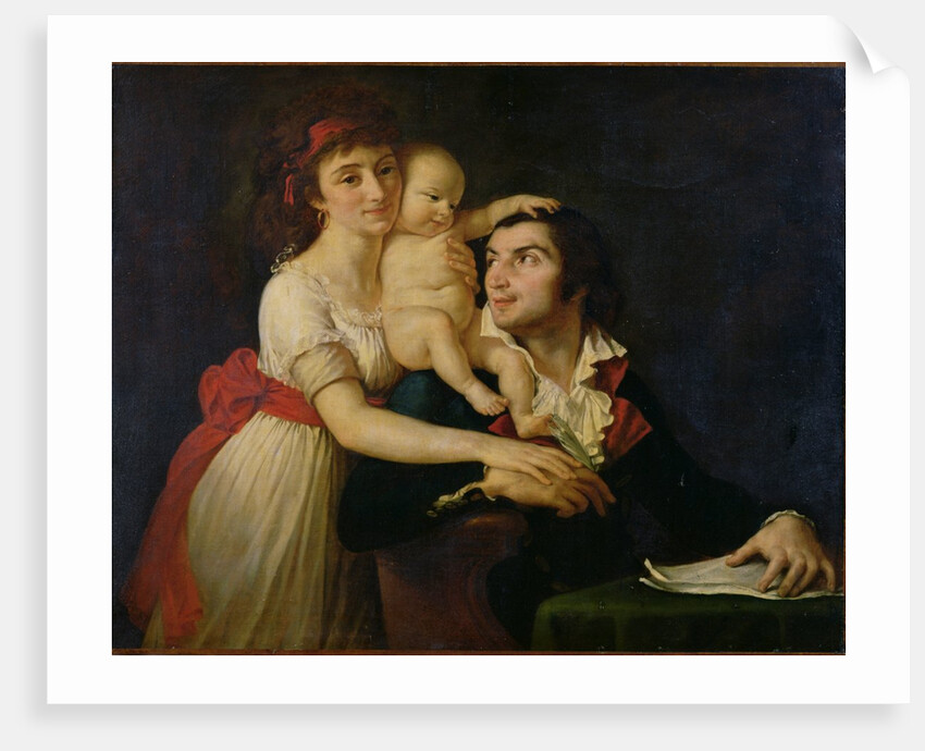 Camille Desmoulins his wife Lucile and their son Horace-Camille c.1792 by Jacques Louis David