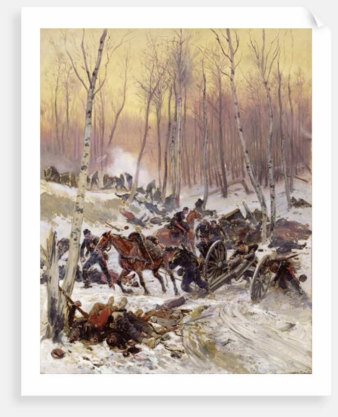 Artillery Combat in a Wood during the Siege of Paris, 1870-71 by Jean-Baptiste Edouard Detaille