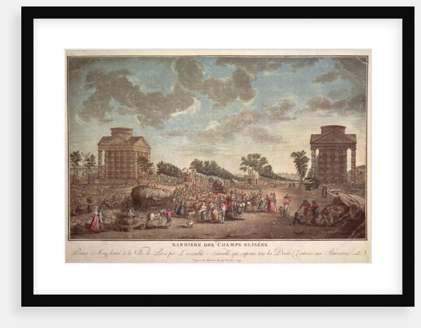 The Barrier at the Champs Elysees. The Suppression of Right of Entry to Paris in 1790 by French School