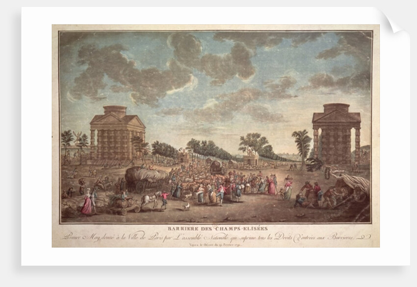 The Barrier at the Champs Elysees. The Suppression of Right of Entry to Paris in 1790 by French School