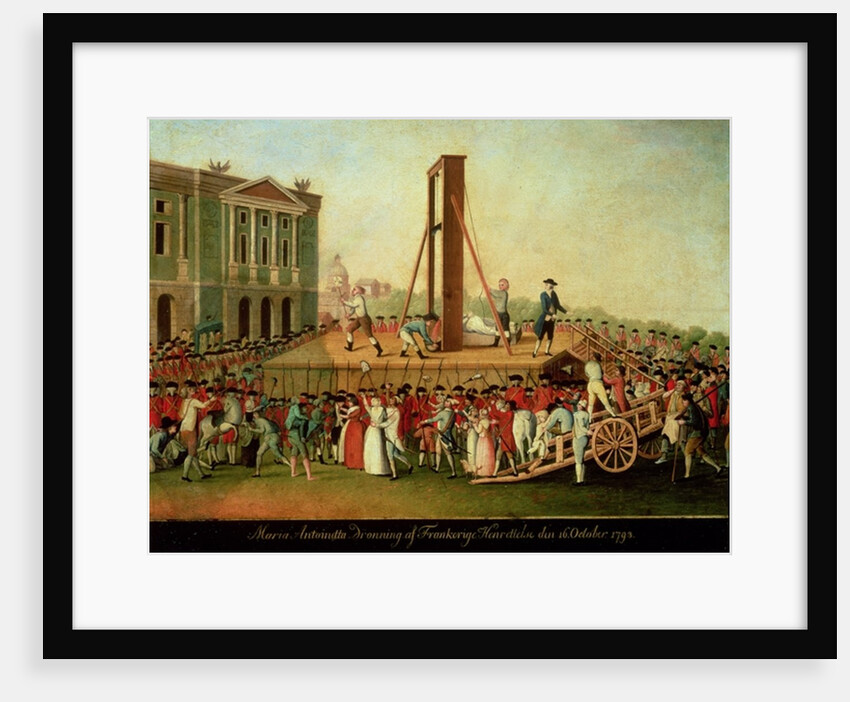 The Execution of Marie-Antoinette 16th Oct 1793 by Danish School
