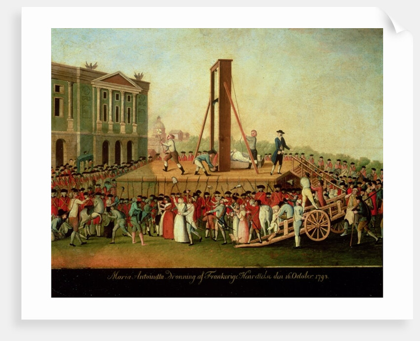 The Execution of Marie-Antoinette 16th Oct 1793 by Danish School