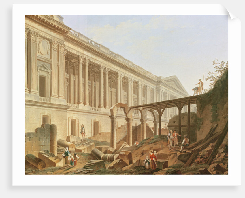 Demolition of the Hotel de Bourbon and clearing the Louvre Colonnade, c.1764 by Pierre Antoine Demachy