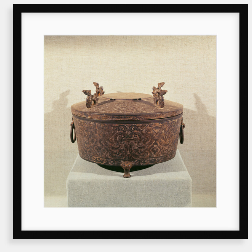 Tsouen wine vase decorated with stylised and geometric dragons by Warring States period Chinese School